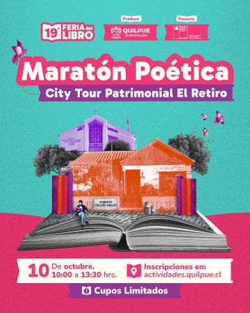 En Quilpué,se realizara Maratón Poética: City Tour Patrimonial El Retiro.