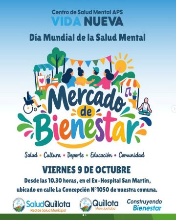 Quillota tendrá un “Mercado de Bienestar” para promover la salud mental a través de la cultura, arte, el deporte y la comunidad.